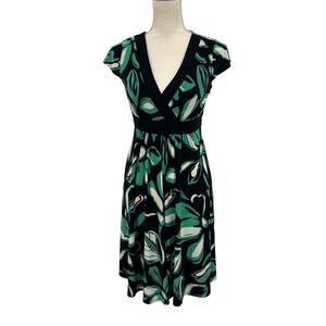 120. Evan Picone Midi Wrap VNeck Side Zipper Fit & Flare Dress 4P